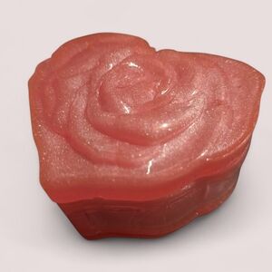 Custom Pearlescent Pink Rose Heart Resin Jewelry/Trinket  Box